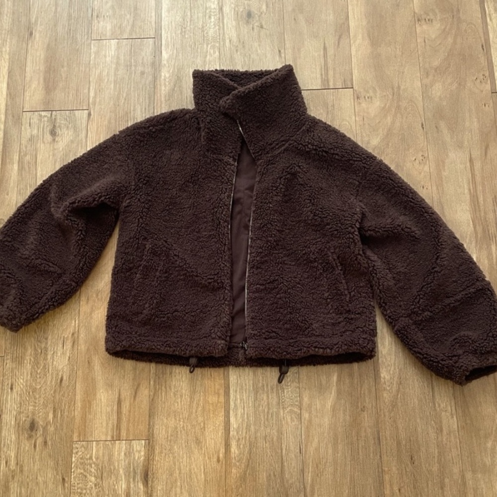 RARE Lululemon Cinchable Zip-Up Fleece Jacket in Java, Size US 10